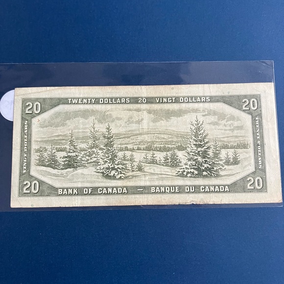 Bank of Canada $20 Banknote 1954 - Picture 2 of 3
